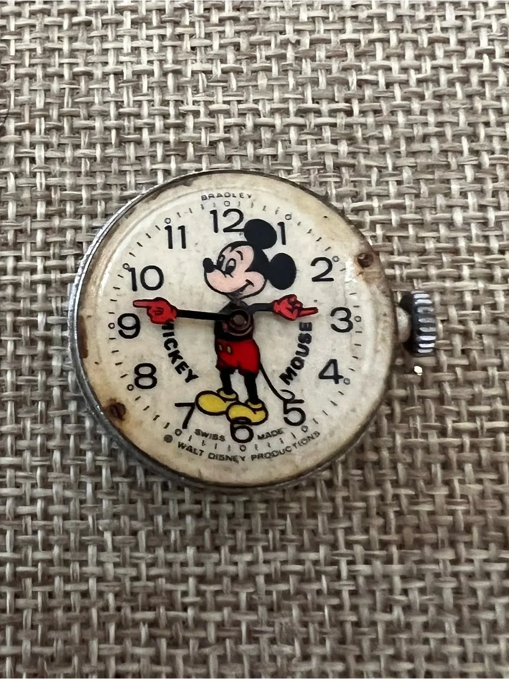 Vintage Bradley Mickey Mouse Character Watch Dial No Glass